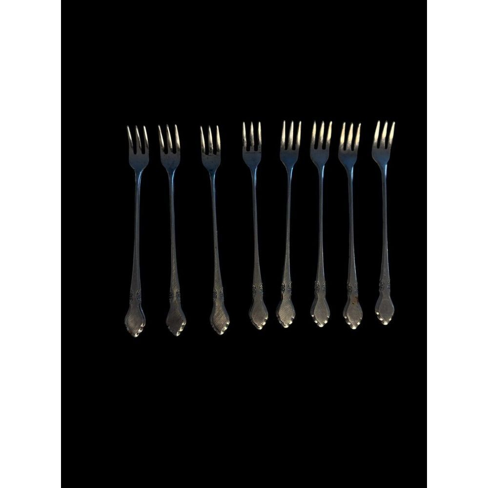 Vtg Northland Stainless Steel  Oneida‎ Set Of 8 Cocktail Forks